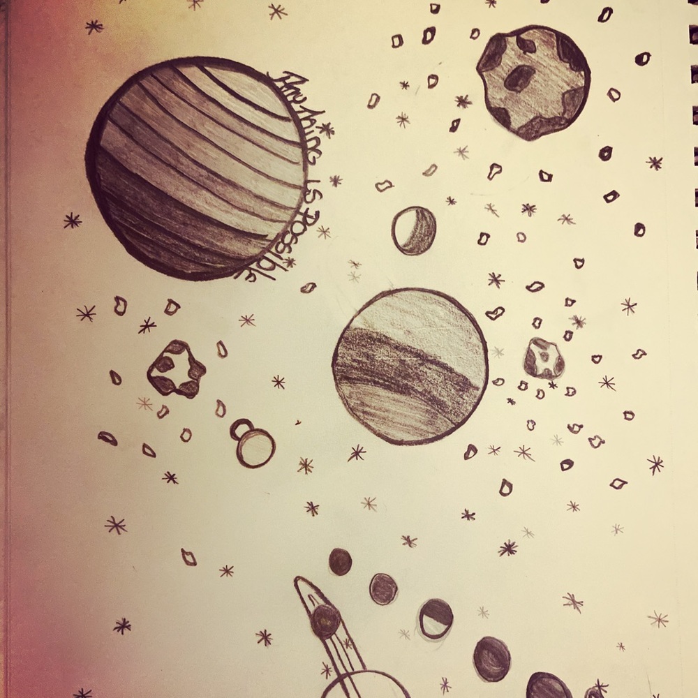Original Art Work Sketch Drawing not in frame